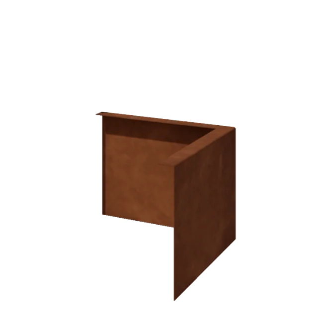 Corten jekleni vrtni robnik - Upognjen - Zunanji kot - Višina 22 cm