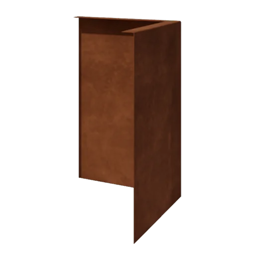 Corten jekleni vrtni robnik - Upognjen - Zunanji kot - Višina 45 cm