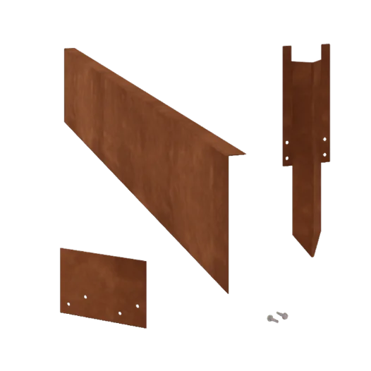 Corten jekleni vrtni robnik - Upognjen - Višina 22 cm - Celoten komplet 24 meter