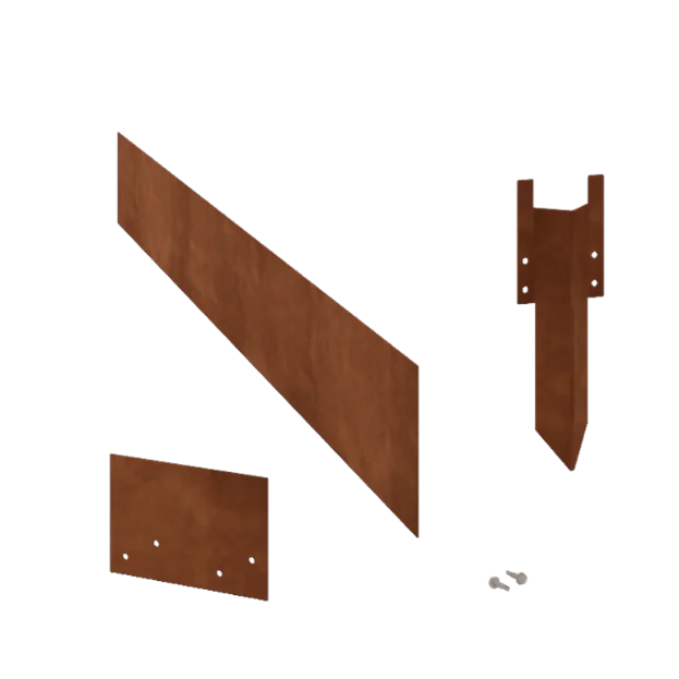 Corten jekleni vrtni robnik - Raven - Višina 15 cm - Celoten komplet 24 meter