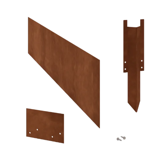 Corten jekleni vrtni robnik - Raven - Višina 25 cm - Celoten komplet 15 meter