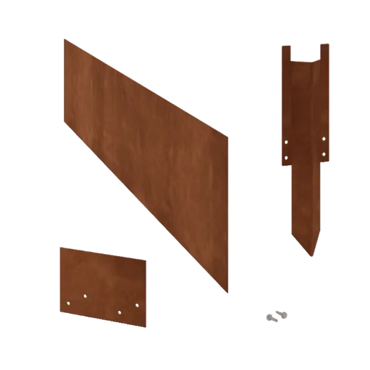 Corten jekleni vrtni robnik - Raven - Višina 25 cm - Celoten komplet 24 meter