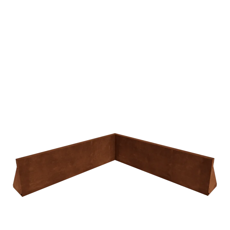 Corten jeklena škarpa - Notranji kot - 100 x 100 x 30 cm