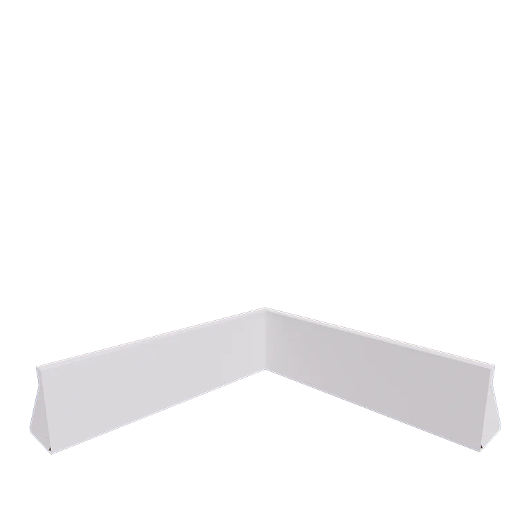 Jeklena škarpa - Notranji kot - 100 x 100 x 30 cm - RAL9010 mat (bela)