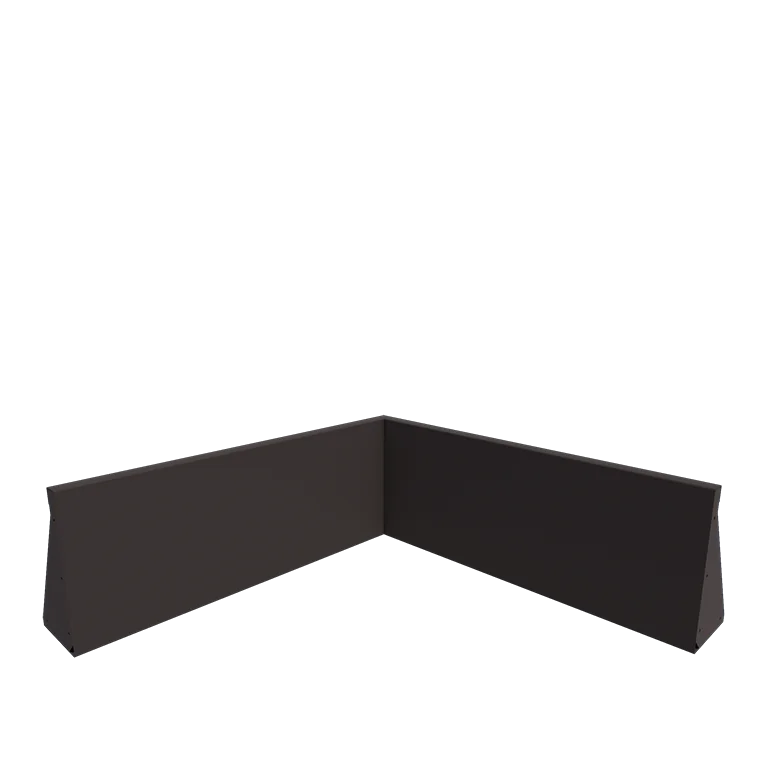 Jeklena škarpa - Notranji kot - 100 x 100 x 40 cm - RAL7016 mat (antracitno siva)