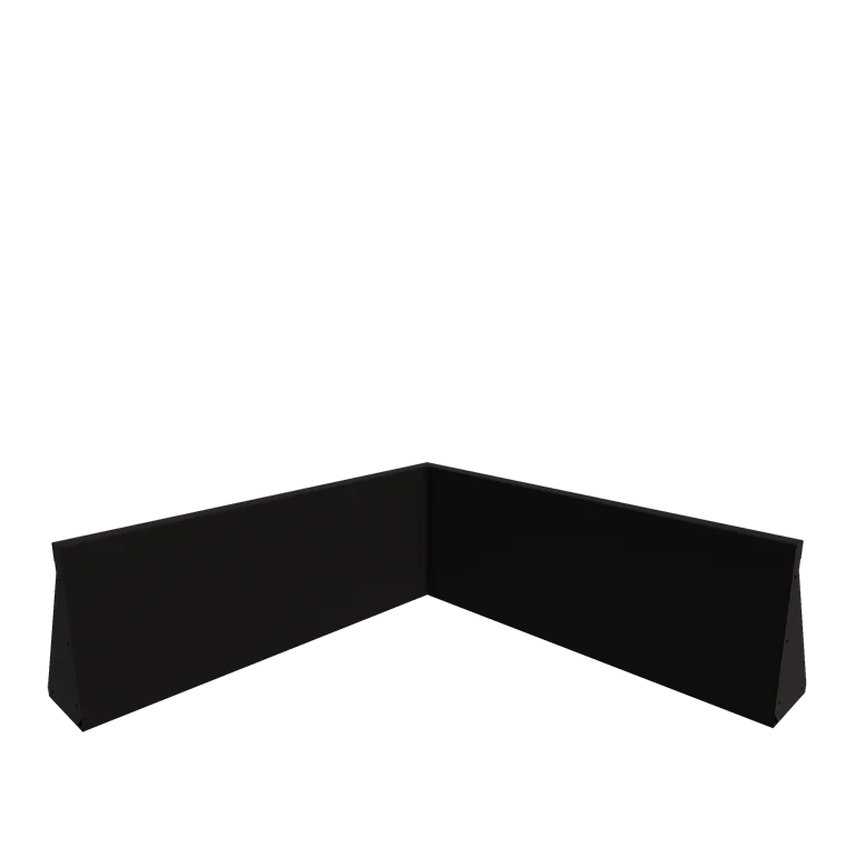Jeklena škarpa - Notranji kot - 100 x 100 x 40 cm - RAL9005 mat (črna)