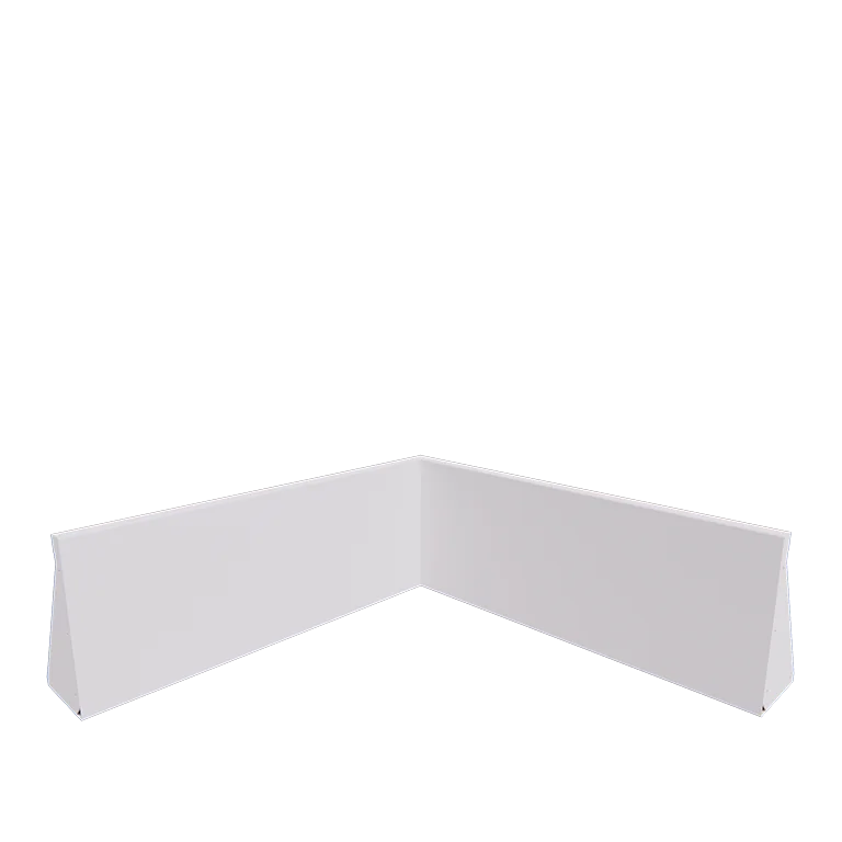 Jeklena škarpa - Notranji kot - 100 x 100 x 40 cm - RAL9010 mat (bela)