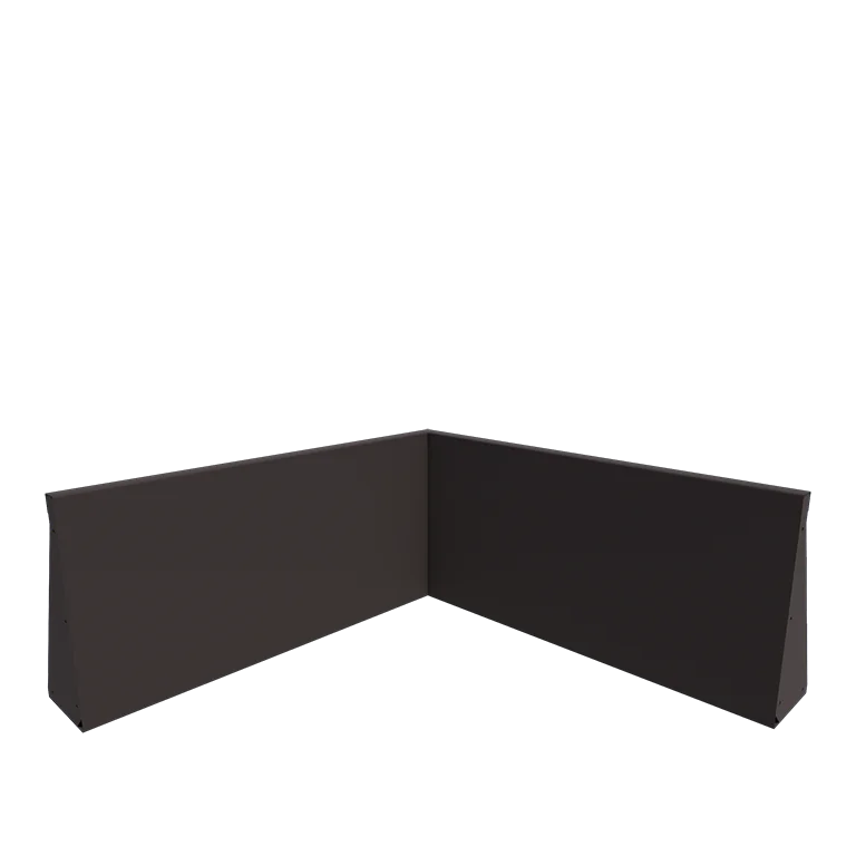 Jeklena škarpa - Notranji kot - 100 x 100 x 50 cm - RAL7016 mat (antracitno siva)