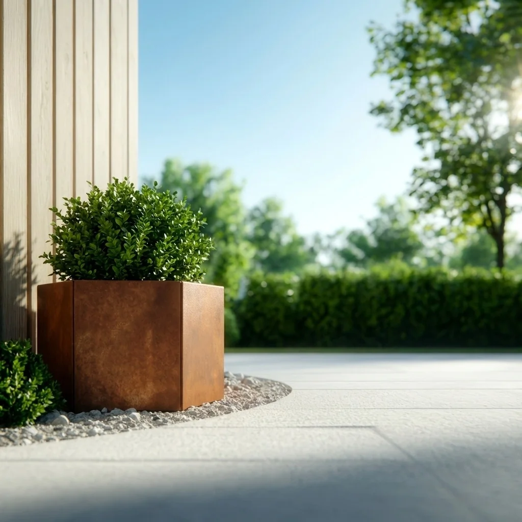 Corten jekleno korito za rože - Šestkotnik - 99,3 x 86,6 x 60 cm - Brez dnoplošče