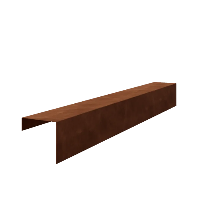 Corten jekleni prekrivni profil - 15 x 15 x 5 cm - 240 cm
