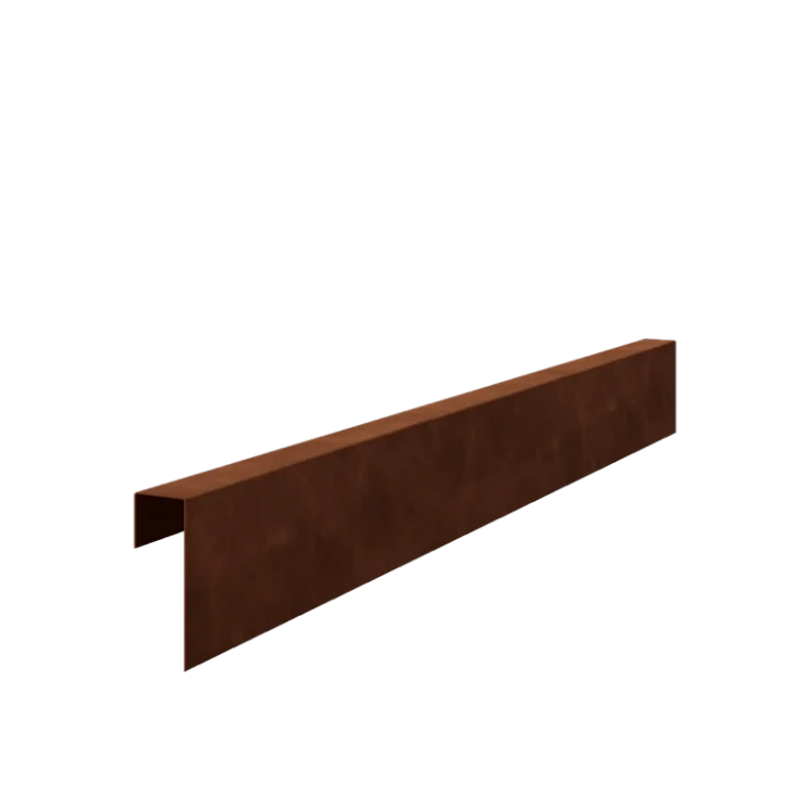 Corten jekleni prekrivni profil - 15 x 5 x 5 cm - 150 cm