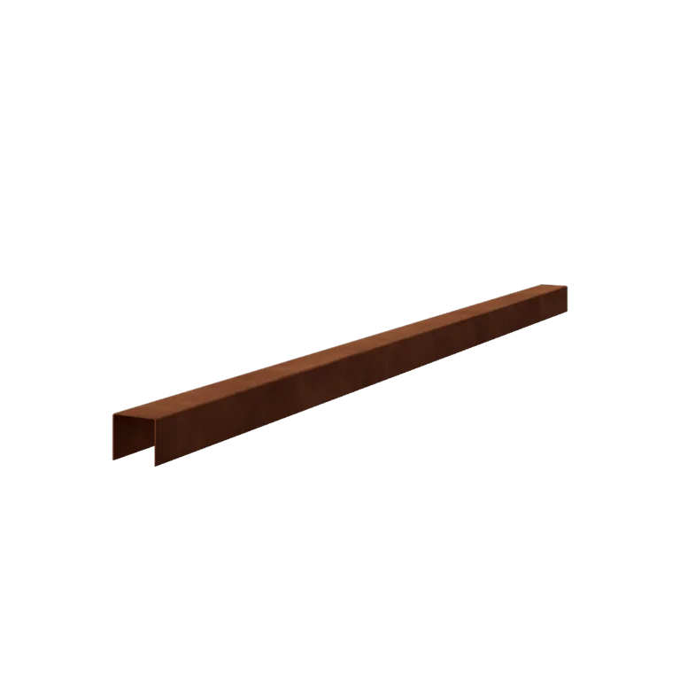Corten jekleni prekrivni profil - 5 x 5 x 5 cm - 150 cm