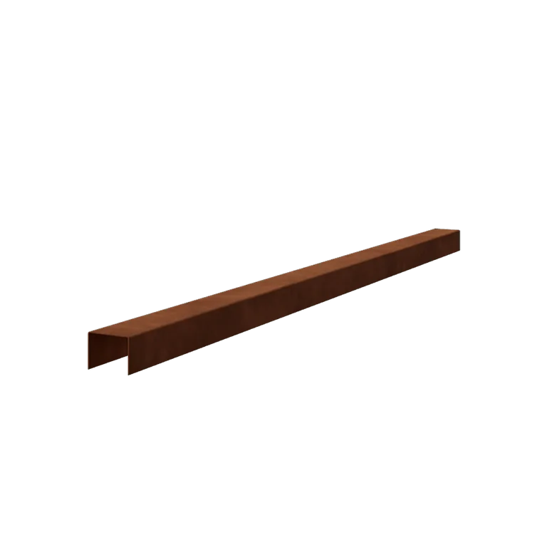 Corten jekleni prekrivni profil - 5 x 6 x 5 cm - 150 cm