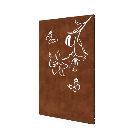 Corten jekleni panel - Lilija - 120 x 6 x 190 cm
