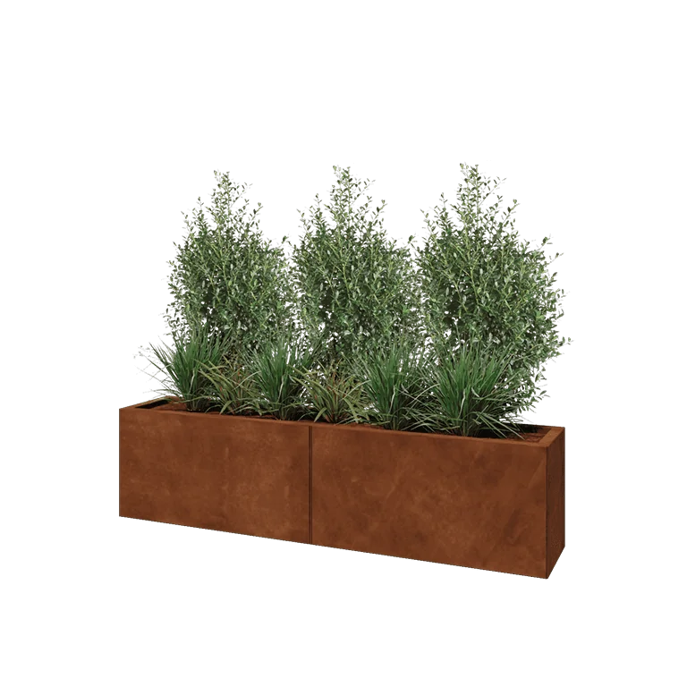 Corten jekleno korito za rože XXL - Pravokotnik - 160 x 30 x 40 cm - Brez dnoplošče