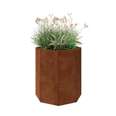 Corten jekleno korito za rože - Osemkotnik - 72,4 x 72,4 x 80 cm - Brez dnoplošče
