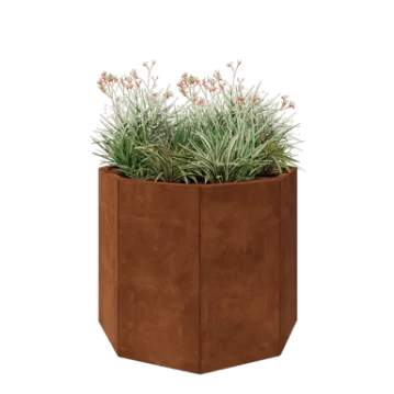Corten jekleno korito za rože - Osemkotnik - 96,6 x 96,6 x 80 cm - Brez dnoplošče