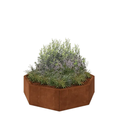 Corten jekleno korito za rože - Osemkotnik - 120,7 x 120,7 x 30 cm - Brez dnoplošče