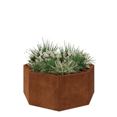Corten jekleno korito za rože - Osemkotnik - 120,7 x 120,7 x 50 cm - Brez dnoplošče