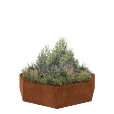 Corten jekleno korito za rože - Osemkotnik - 193,1 x 193,1 x 40 cm - Brez dnoplošče