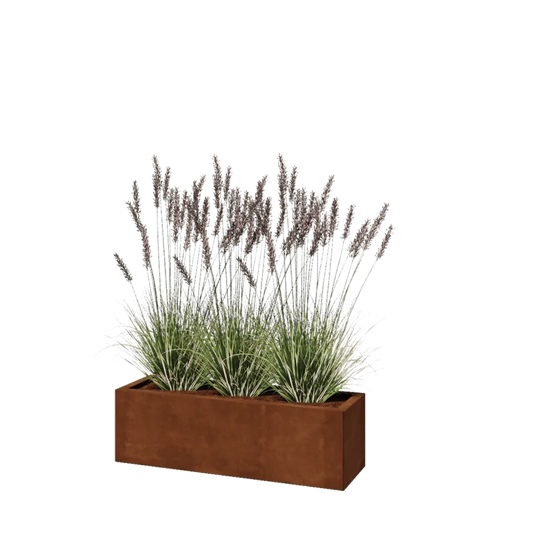Corten jekleno korito za rože - Pravokotnik - 100 x 30 x 30 cm - Brez dnoplošče
