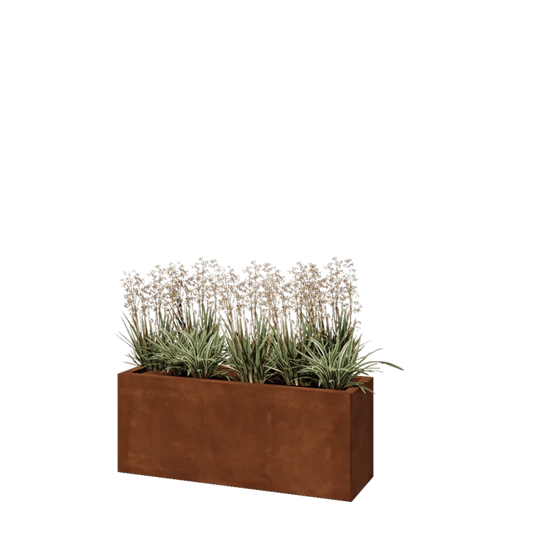 Corten jekleno korito za rože - Pravokotnik - 100 x 30 x 40 cm - Brez dnoplošče