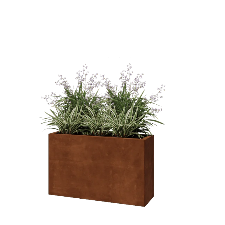 Corten jekleno korito za rože - Pravokotnik - 100 x 30 x 60 cm - Brez dnoplošče