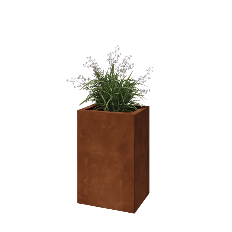Corten jekleno korito za rože - Pravokotnik - 40 x 30 x 60 cm - Z dnoploščo