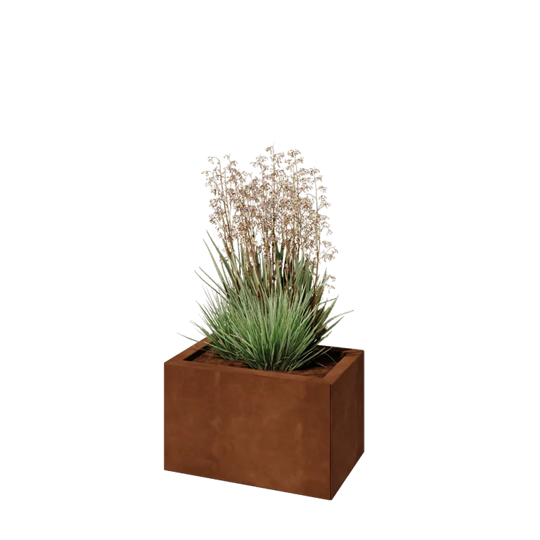 Corten jekleno korito za rože - Pravokotnik - 50 x 30 x 30 cm - Brez dnoplošče