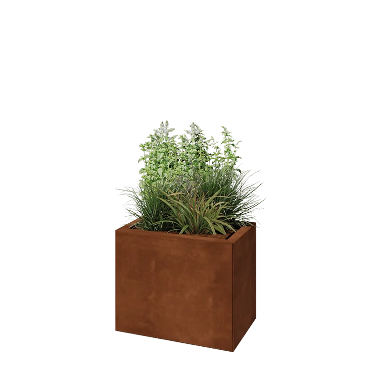 Corten jekleno korito za rože - Pravokotnik - 50 x 30 x 40 cm - Brez dnoplošče
