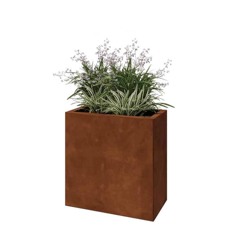 Corten jekleno korito za rože - Pravokotnik - 60 x 30 x 60 cm - Z dnoploščo