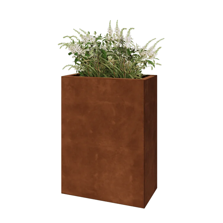 Corten jekleno korito za rože - Pravokotnik - 60 x 30 x 80 cm - Z dnoploščo