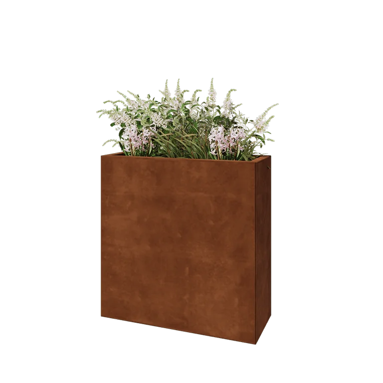 Corten jekleno korito za rože - Pravokotnik - 80 x 30 x 80 cm - Z dnoploščo