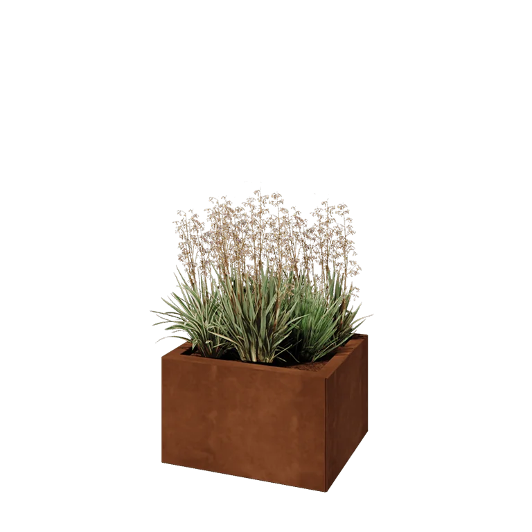 Corten jekleno korito za rože - Pravokotnik - 50 x 40 x 30 cm - Brez dnoplošče