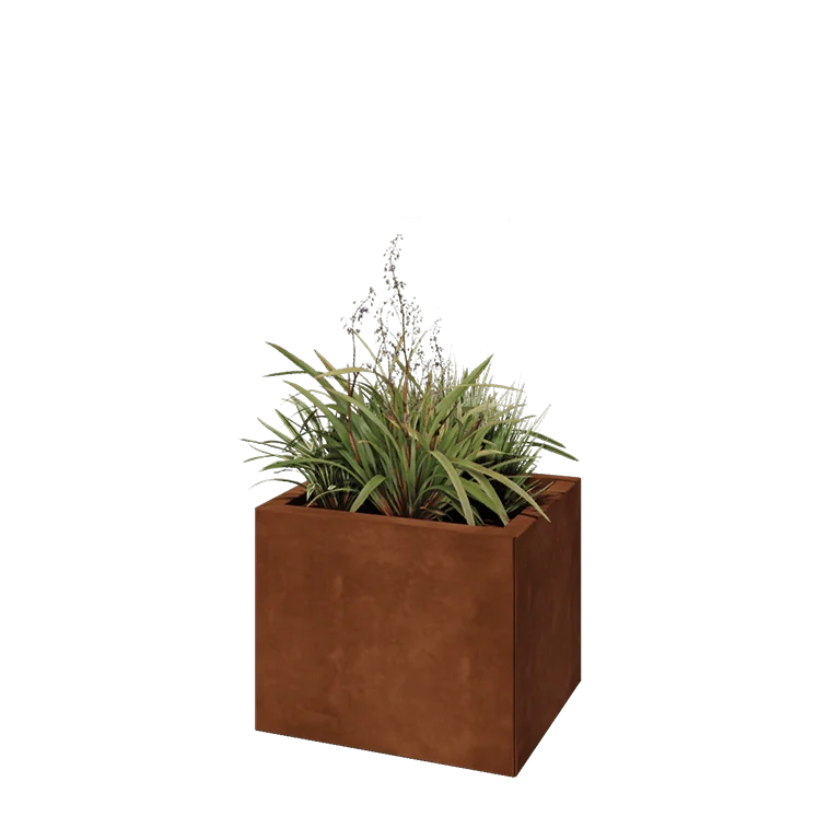 Corten jekleno korito za rože - Pravokotnik - 50 x 40 x 40 cm - Brez dnoplošče