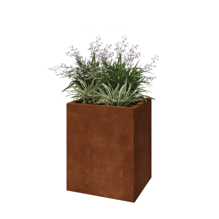 Corten jekleno korito za rože - Pravokotnik - 50 x 40 x 60 cm - Brez dnoplošče