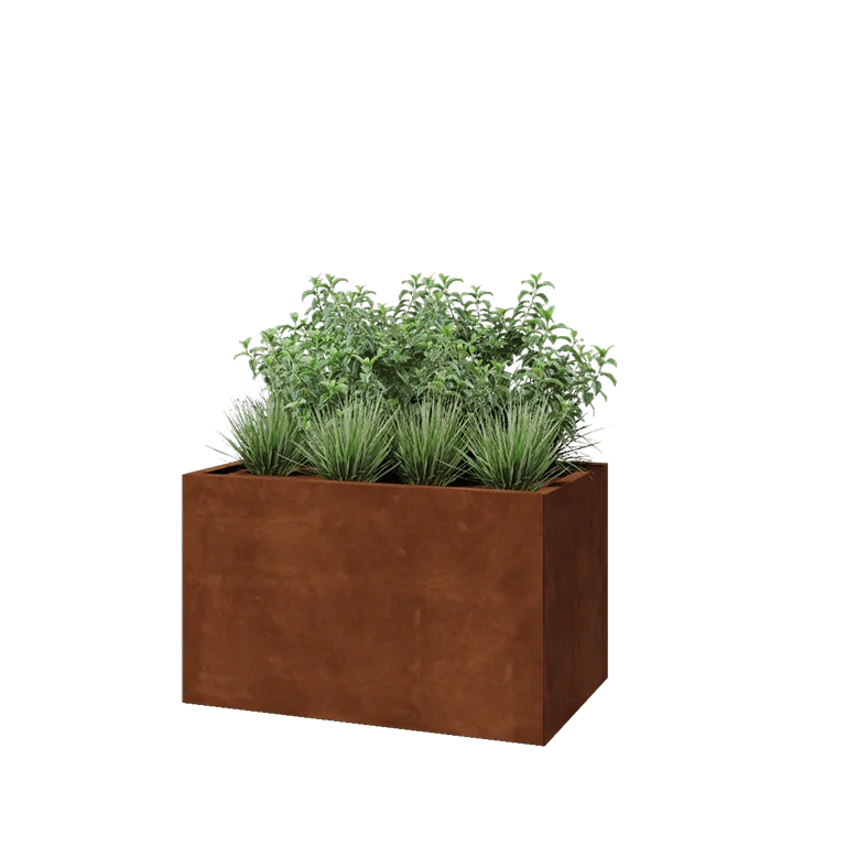 Corten jekleno korito za rože - Pravokotnik - 100 x 60 x 60 cm - Brez dnoplošče