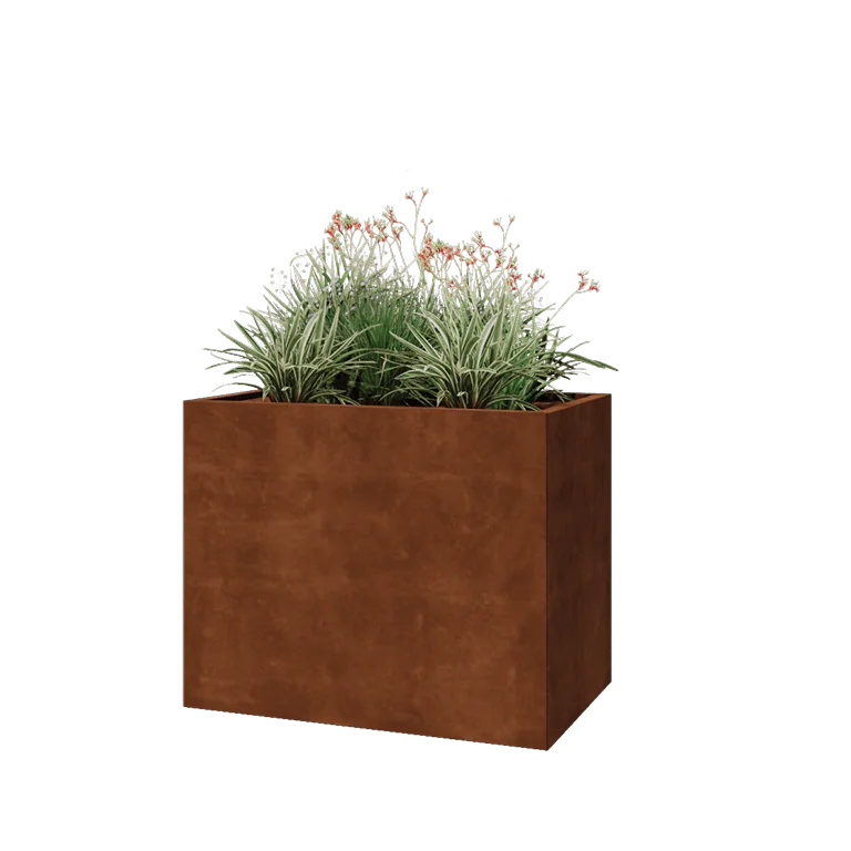 Corten jekleno korito za rože - Pravokotnik - 100 x 60 x 80 cm - Brez dnoplošče