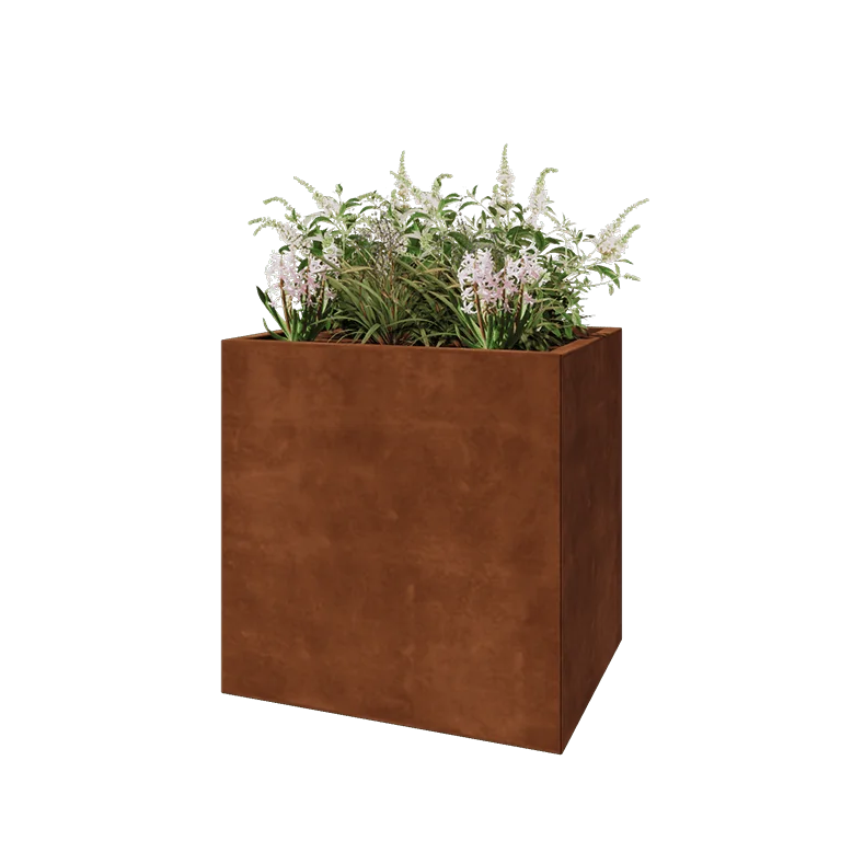Corten jekleno korito za rože - Pravokotnik - 80 x 60 x 80 cm - Brez dnoplošče