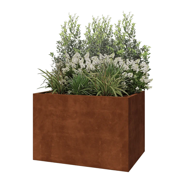 Corten jekleno korito za rože - Pravokotnik - 120 x 80 x 80 cm - Brez dnoplošče