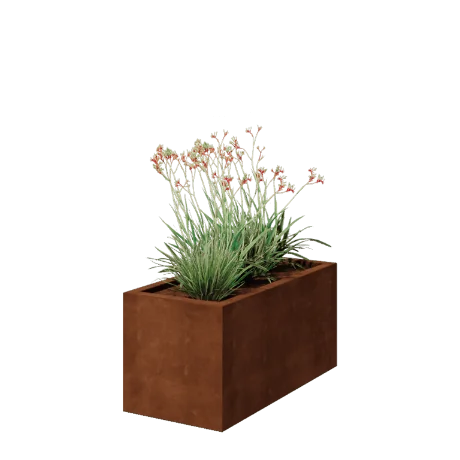 Corten jekleno korito za rože - Pravokotnik - 100 x 50 x 50 cm - Varjeno - Z dnoploščo