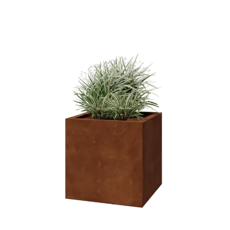 Corten jekleno korito za rože - Kvadrat - 60 x 60 x 60 cm - Varjeno - Z dnoploščo