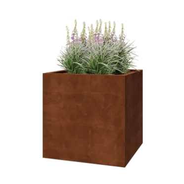 Corten jekleno korito za rože - Kvadrat - 80 x 80 x 80 cm - Varjeno - Brez dnoplošče