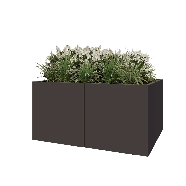 Jekleno korito za rože XXL - Pravokotnik - 160 x 120 x 80 cm - Druga RAL barva - Brez dnoplošče
