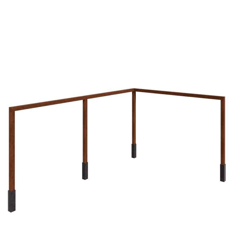 Corten jeklena pergola - Kot - 600 x 412 x 242 cm - Z betonskim podstavkom