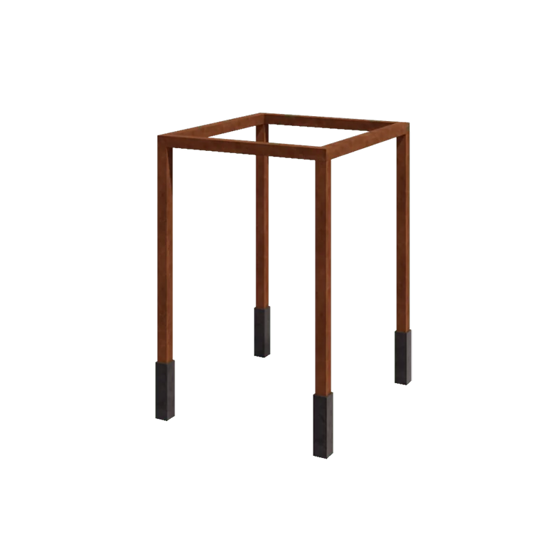 Corten jeklena pergola - Kvadrat - 224 x 200 x 230 cm - Z betonskim podstavkom