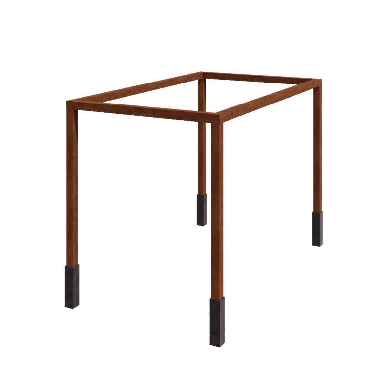 Corten jeklena pergola - Pravokotnik - 424 x 250 x 230 cm - Z betonskim podstavkom
