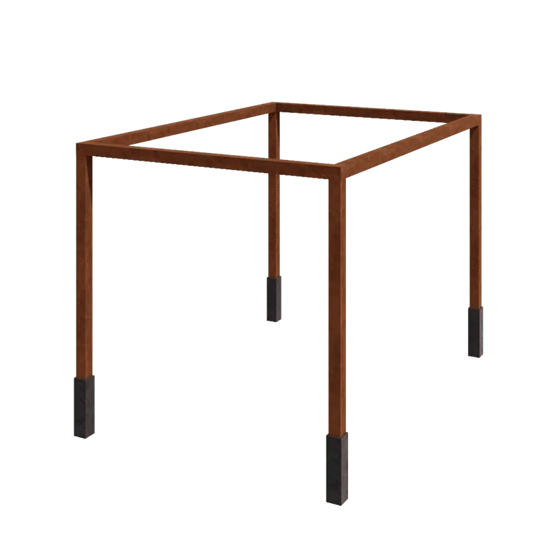 Corten jeklena pergola - Pravokotnik - 424 x 300 x 230 cm - Z betonskim podstavkom