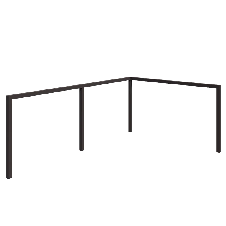 Jeklena pergola - Kot - 600 x 412 x 230 cm - Druga RAL barva - Brez betonskega podstavka