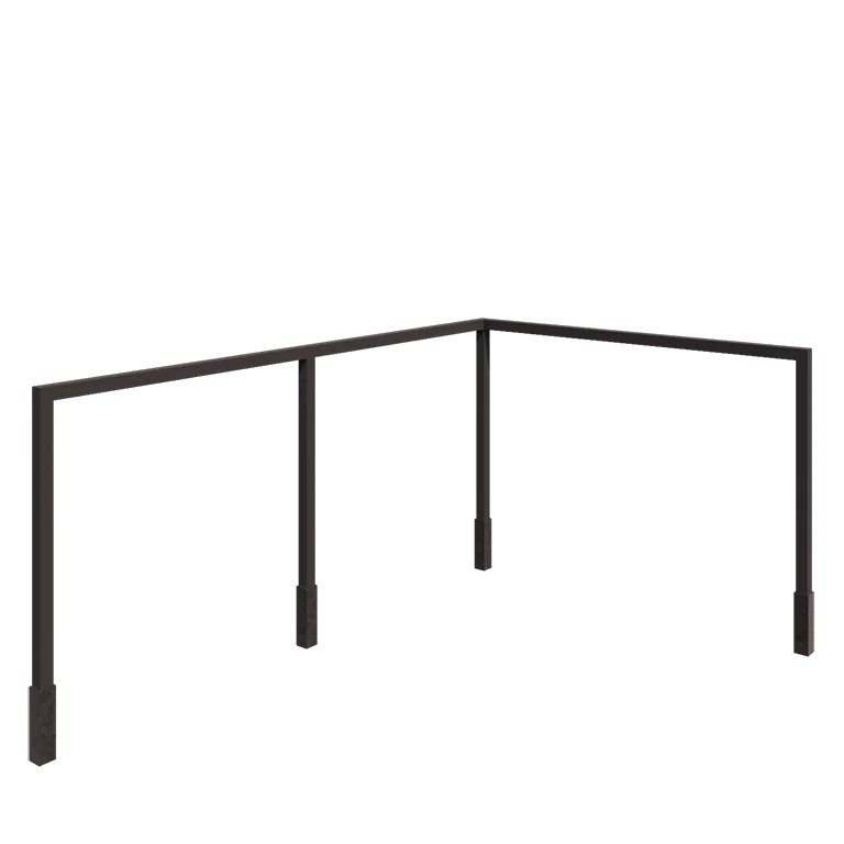 Jeklena pergola - Kot - 600 x 412 x 230 cm - RAL7016 mat (antracitno siva) - Z betonskim podstavkom